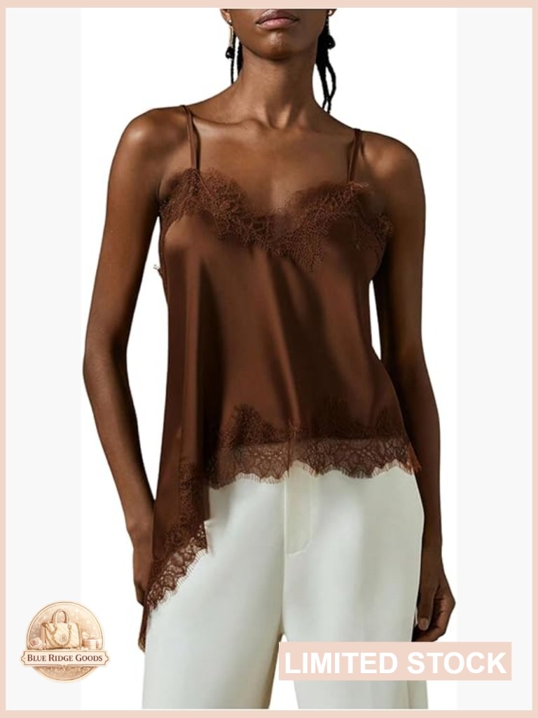 Lace Satin Camisole Top Y2k Chic Backless Asymmetrical Hem Casual Going Out